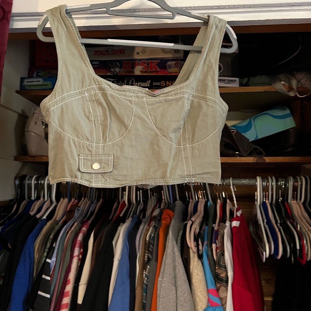 Miami Olive Green Crop Top